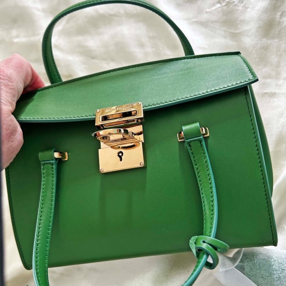 SATCHEL, SALVATORE FERRAGAMO MARA MINI CALFSKIN LEATHER,  TWO HANDLES & ONE - Picture 8 of 16